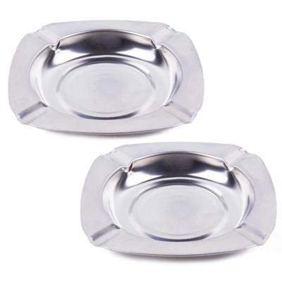 Asbak - 2x - rvs - 11 cm - stapelbaar - binnen/buiten - asbakken