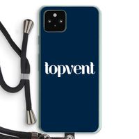 Topvent Navy: Pixel 5a 5G Transparant Hoesje met koord
