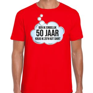 Verjaardag cadeau t-shirt voor heren - 50 jaar/Abraham - rood - kut shirt