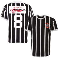 Corinthians Democracia Corinthiana Retro Voetbalshirt + Nummer 8 (Socr Corinthians Democracia Corinthiana Retro Voetbalshirt + Nummer 8 (Socr