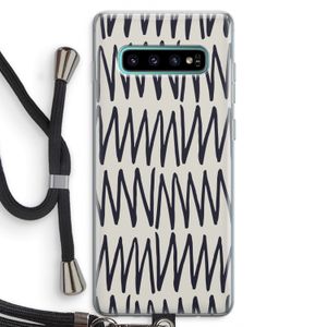Marrakech Zigzag: Samsung Galaxy S10 Plus Transparant Hoesje met koord