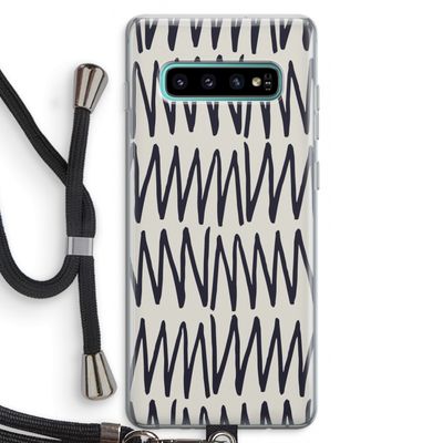 Marrakech Zigzag: Samsung Galaxy S10 Plus Transparant Hoesje met koord