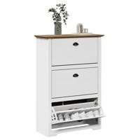 Schoenenrek BODO 80x35x118 cm wit en bruin Schoenenrek BODO 80x35x118 cm wit en bruin