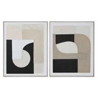 Canvas Home ESPRIT Bruin Zwart Abstract Stads 82 x 3,8 x 102 cm 82 x 3,8 x 101,5 cm (2 Stuks)
