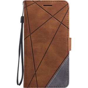 iPhone 12 Pro Max hoesje - Bookcase - Pasjeshouder - Portemonnee - Patroon - Kunstleer - Bruin