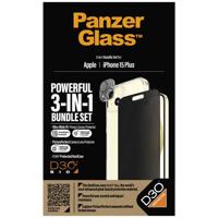 PanzerGlass 3-in-1-Privacy-Pack B1174+P2811 Screenprotector (folie) Apple iPhone 15 Plus 1 stuk(s) Meekijkbescherming