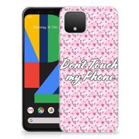 Google Pixel 4 Silicone-hoesje Flowers Pink DTMP - thumbnail