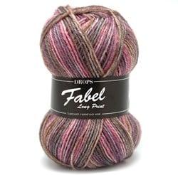 Drops Fabel Long Print 655 Wooden-rose