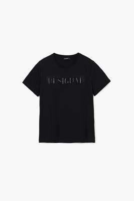 T-shirt met logo en studs - BLACK - S T-shirt met logo en studs - BLACK - S