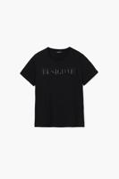 T-shirt met logo en studs - BLACK - S