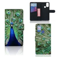 Alcatel 1S (2021) | Telefoonhoesje | Met pasjeshouder | Pauw