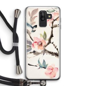 Japanse bloemen: Samsung Galaxy J8 (2018) Transparant Hoesje met koord
