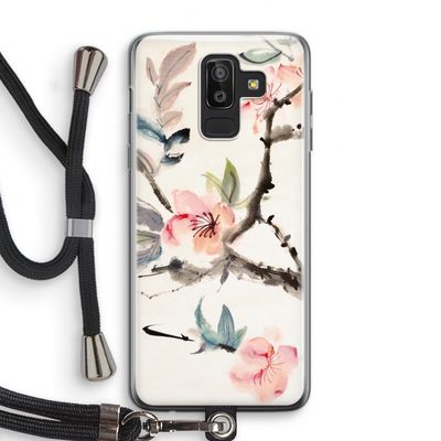Japanse bloemen: Samsung Galaxy J8 (2018) Transparant Hoesje met koord