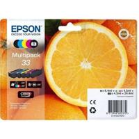 Printercartridge - EPSON - 33 Claria C13T33374011 - Cyaan, magenta, geel, zwart, fotozwart - Verpakking van 5 - 24,4 ml