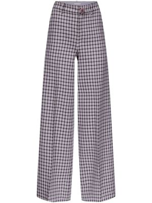 AREA pantalon ample à carreaux - Violet