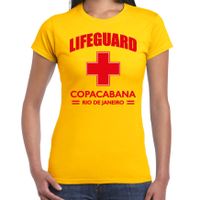 Lifeguard/ strandwacht verkleed t-shirt / shirt Lifeguard Copacabana Rio De Janeiro geel voor dames - thumbnail