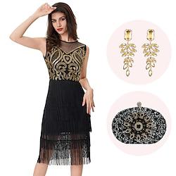 Retro vintage Roaring jaren '20 Jaren 1920 Flapper jurk Cosplay kostuum Outfits The Great Gatsby Dames Pailletten Kwastje Kerstmis Halloween Feest / Uitgaan 1 Paar Oorbellen Lightinthebox