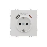Geaard stopcontact met USB A en C Milaan wit
