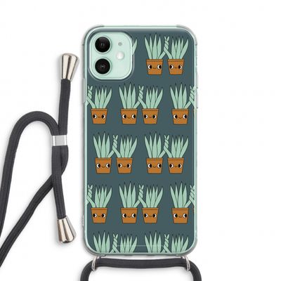Sansevieria: iPhone 11 Transparant Hoesje met koord