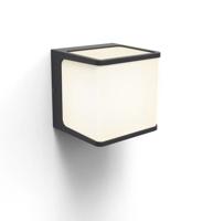 Buitenlamp zwart led &apos;Doblo&apos; vierkant modern breedte 11 cm