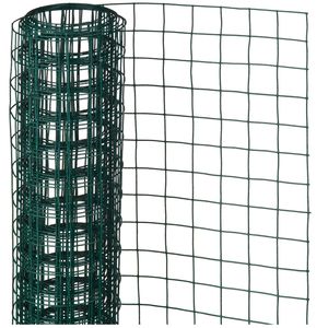 Schermgaas - groen - geplastificeerd staal - 100 x 250 cm - vierkant maaswijdte 25 x 25 mm - Gaas