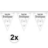2x stuks Vlaggenlijnen Bruiloft / Bruidspaar / Huwelijk