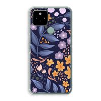 Flowers with blue leaves: Google Pixel 5 Transparant Hoesje