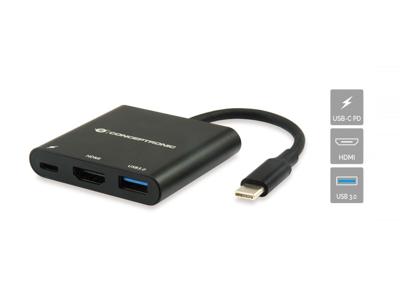 Conceptronic DONN01B laptop dock & poortreplicator USB 3.2 Gen 1 (3.1 Gen 1) Type-C Zwart