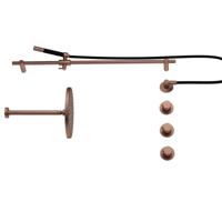 Hotbath Cobber - CB7067 - Inbouw Regendoucheset - Geborsteld Koper PVD - 2 Stopkranen - Thermostatisch - Plafondbuis 30 cm - Hoofddouche 300 mm - Staafhanddouche - Glijstang 900 mm - met M106 - Waterbesparend