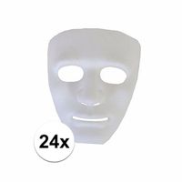 Witte gezichtsmaskers spook 24 stuks   -