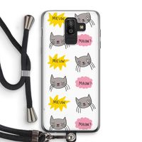 Meow: Samsung Galaxy J8 (2018) Transparant Hoesje met koord