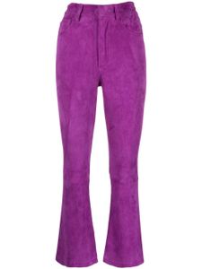 PAULA pantalon en daim Zircon à coupe évasée - Violet