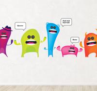 Sticker kinderen kleurrijke monsters - thumbnail