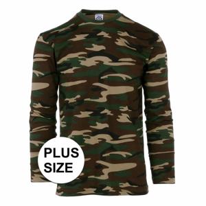 Grote maat/maten camouflage t-shirt - voor heren - met lange mouw - groen