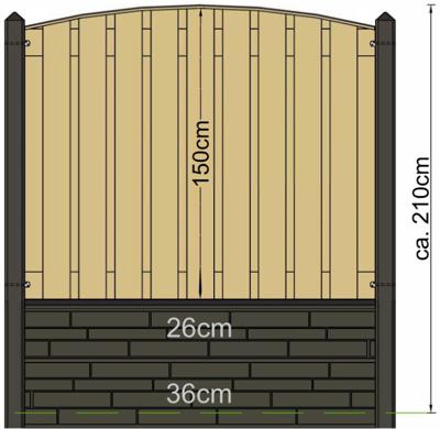 Berton paal Geul wit/grijs tussenmodel 280 cm Tuindeco - Tuindeco