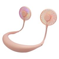 Creatieve mini opknoping nek type fan outdoor LED fan (roze)