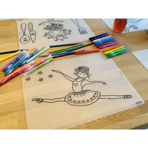 Herkleurbare placemat Ballerina