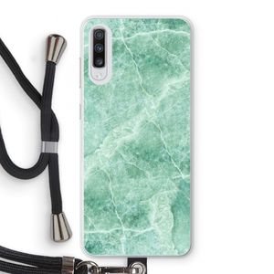 Groen marmer: Samsung Galaxy A70 Transparant Hoesje met koord