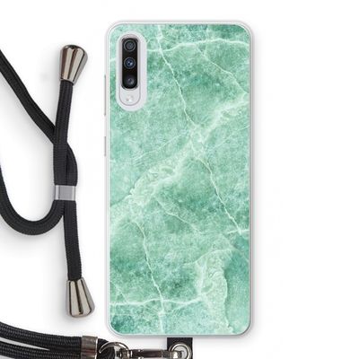 Groen marmer: Samsung Galaxy A70 Transparant Hoesje met koord