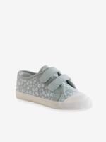 Meisjessneakers van textiel met klittenband, kleutercollectie saliegroen