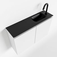 Toiletmeubel Mondiaz Ture | 80 cm | Meubelkleur Talc | Eden wastafel Urban Rechts | 1 kraangat