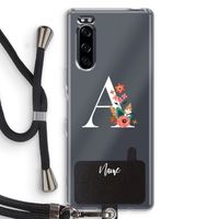 Pink Bouquet: Sony Xperia 5 Transparant Hoesje met koord