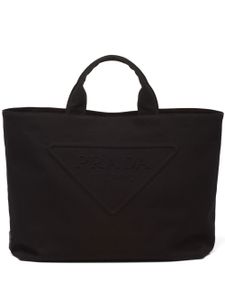 Prada sac cabas à logo embossé - Noir