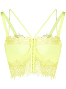 Versace corset à fleurs en dentelle - Jaune