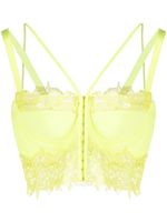 Versace corset à fleurs en dentelle - Jaune