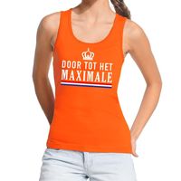 Door tot het Maximale tanktop / mouwloos shirt oranje dames XL  -