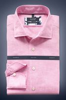 OLYMP SIGNATURE Soft Business Tailored Fit Linnen Overhemd roze, Effen - thumbnail