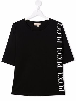 PUCCI Junior t-shirt à logo - Noir