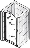 HSK Exklusiv Draai/vouwdeur voor nis 100x200cm Chroom/Grijs glas
