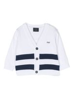 Fay Kids cardigan en maille à rayures - Blanc